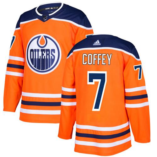 Adidas Men Edmonton Oilers 7 Paul Coffey Orange Home Authentic Stitched NHL Jersey